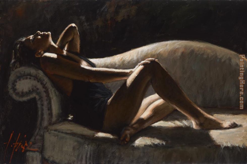 Paola on thhe Couch painting - Fabian Perez Paola on thhe Couch art painting